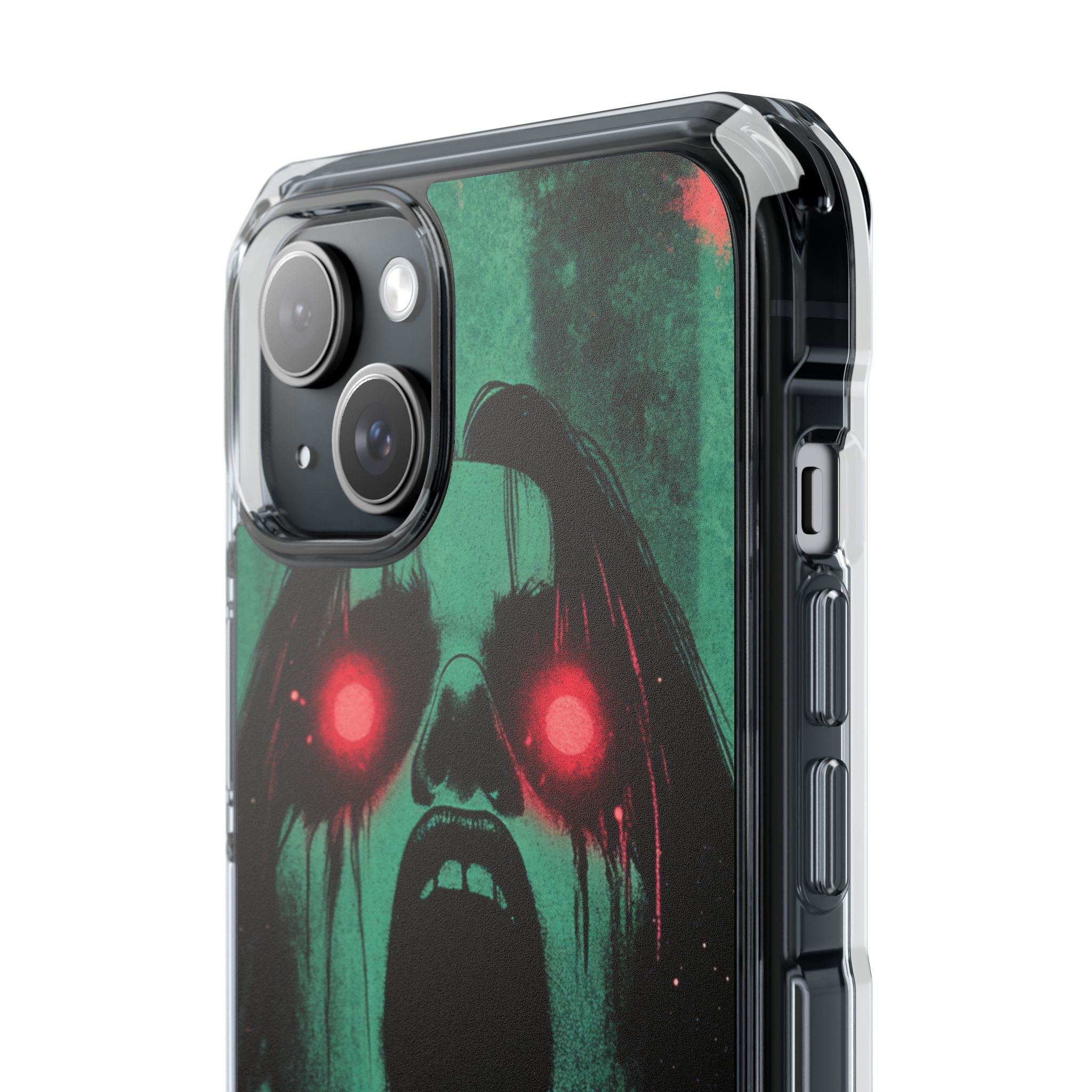 Haunting Glow of Gothic Eyes iPhone 15 - Clear Impact Phone Case