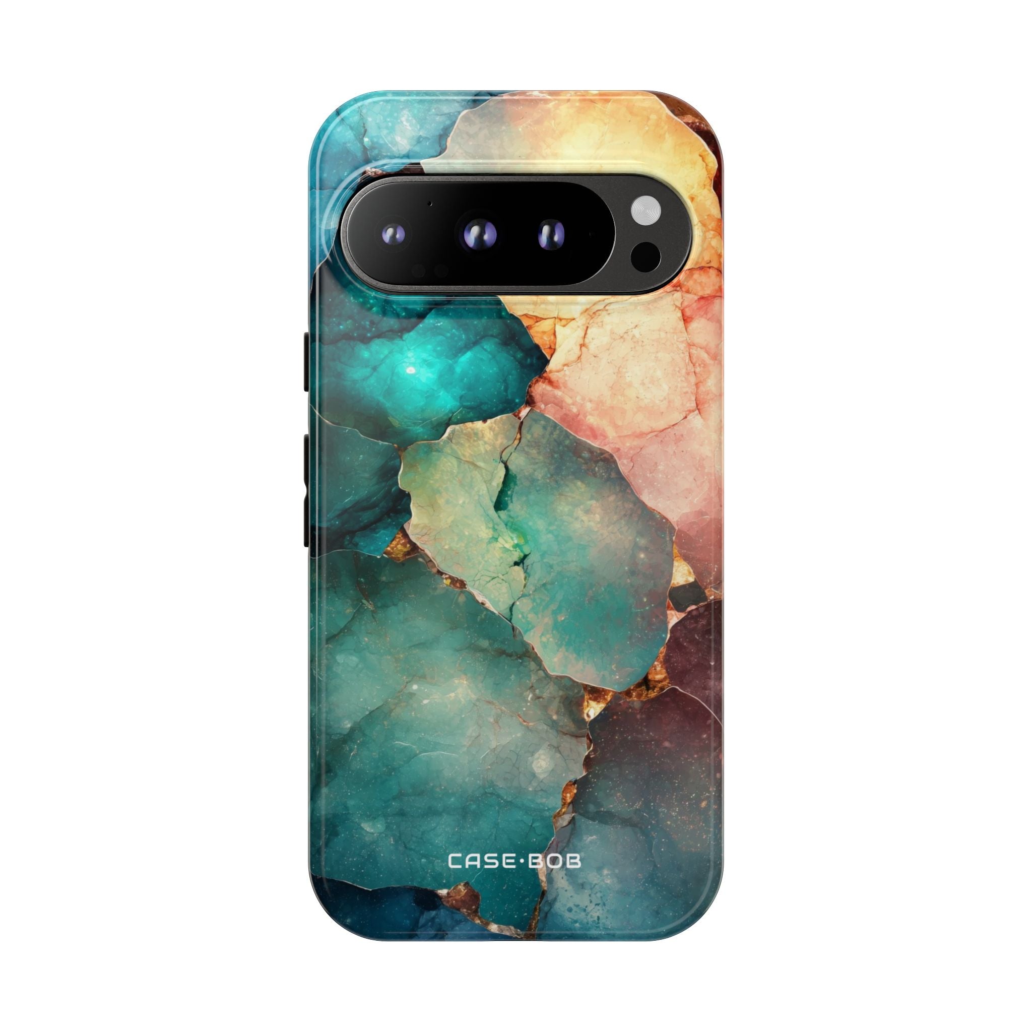 Teal Mosaic Veins Google Pixel 9 Pro Case - Tough