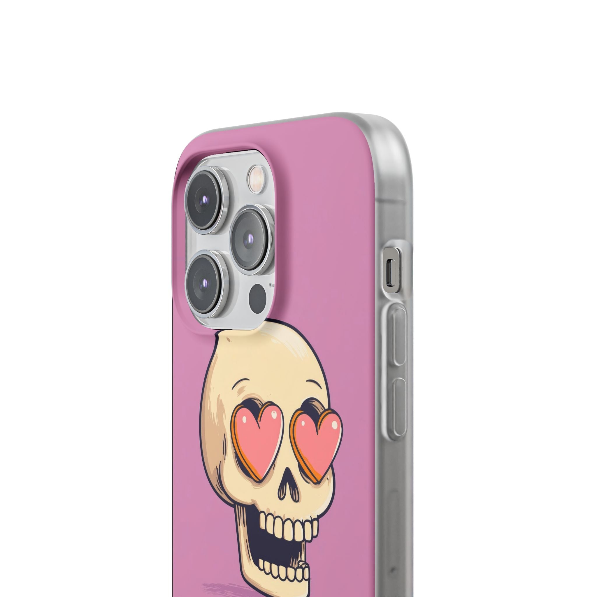 Heart Eyed Skull iPhone 14 Pro Case - Soft