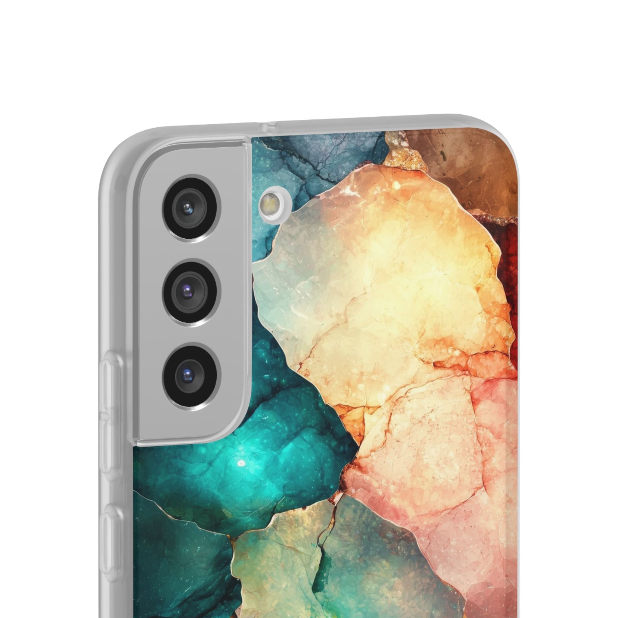 Teal Mosaic Veins Samsung S22 Plus Case - Soft