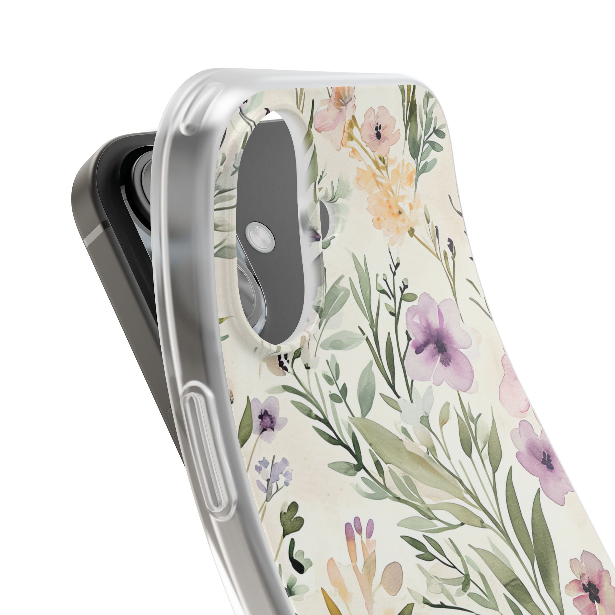 Soft Green Lavender Floral Pattern - Flexi iPhone 16 Phone Case