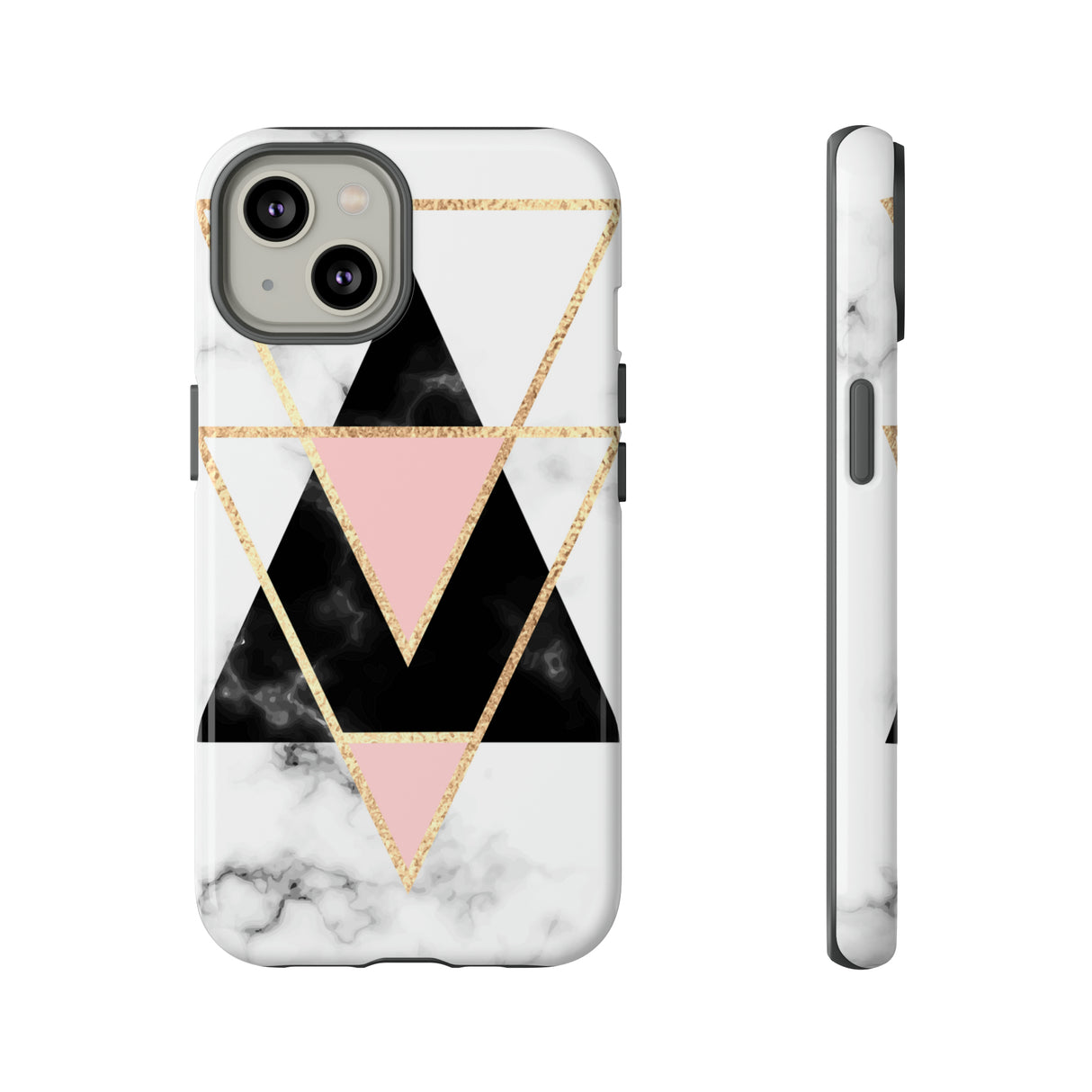 Marble Triangles - Protective Phone Case