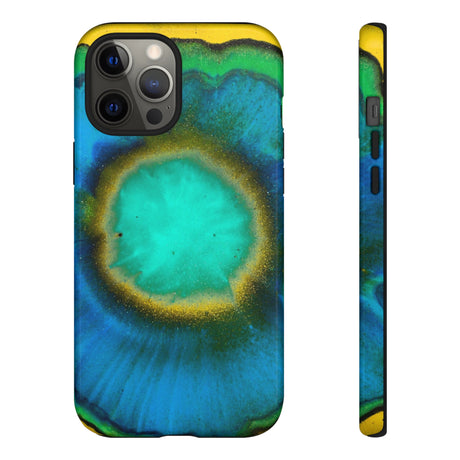 Neon Blue Ink Art iPhone Case (Protective) iPhone 12 Pro Max Glossy Phone Case