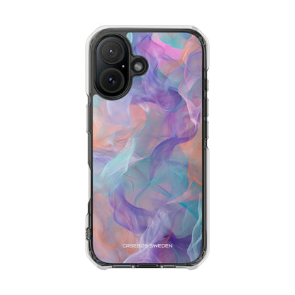 Dreamy Teal Flow - Clear Impact iPhone 16 Phone Case