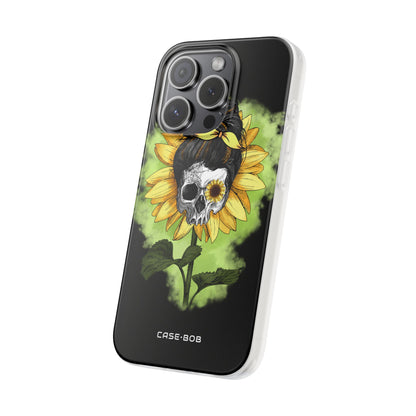 Sunflower Skull iPhone 15 Pro Case - Soft