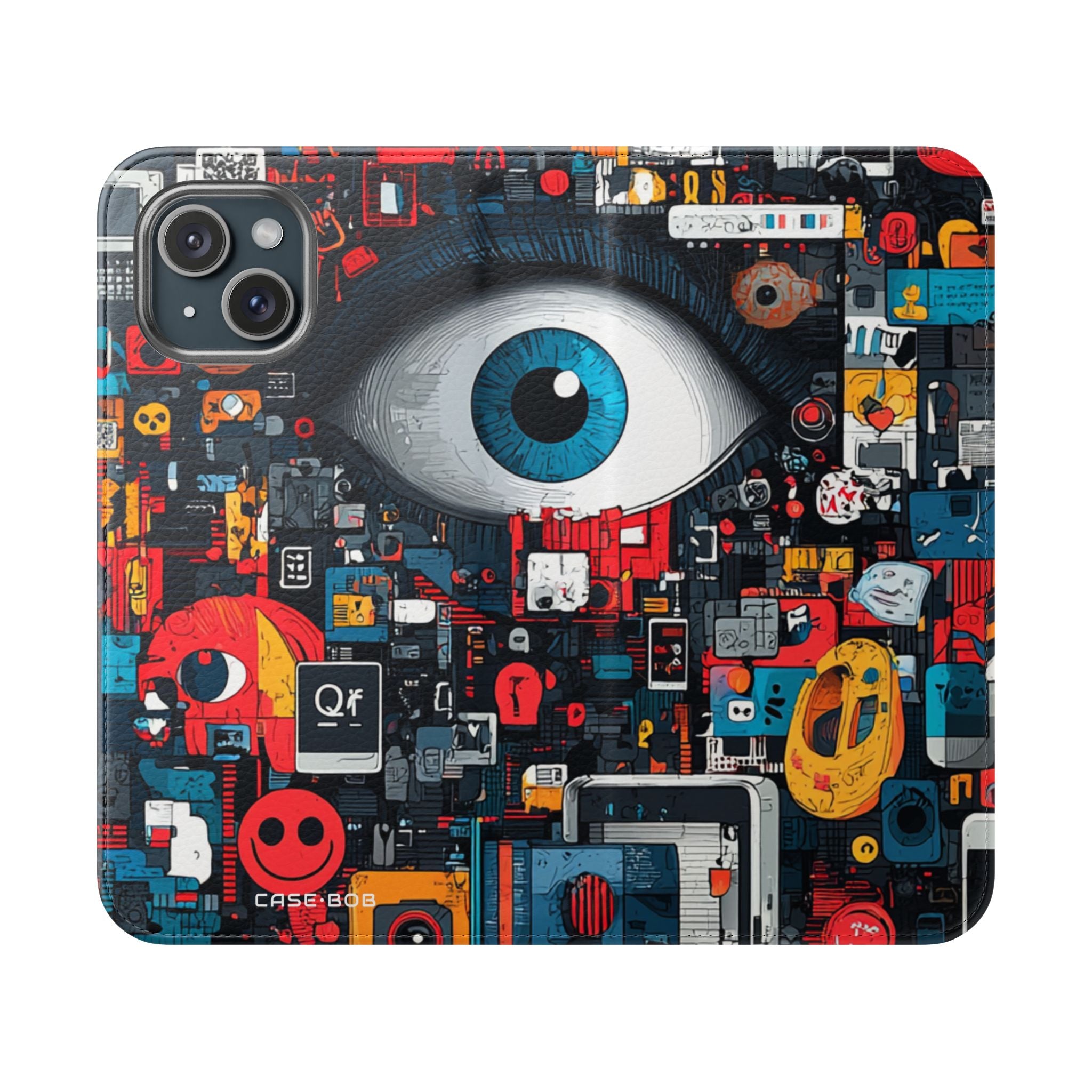 Blue Gaze Mosaic - iPhone 15 Case - Wallet