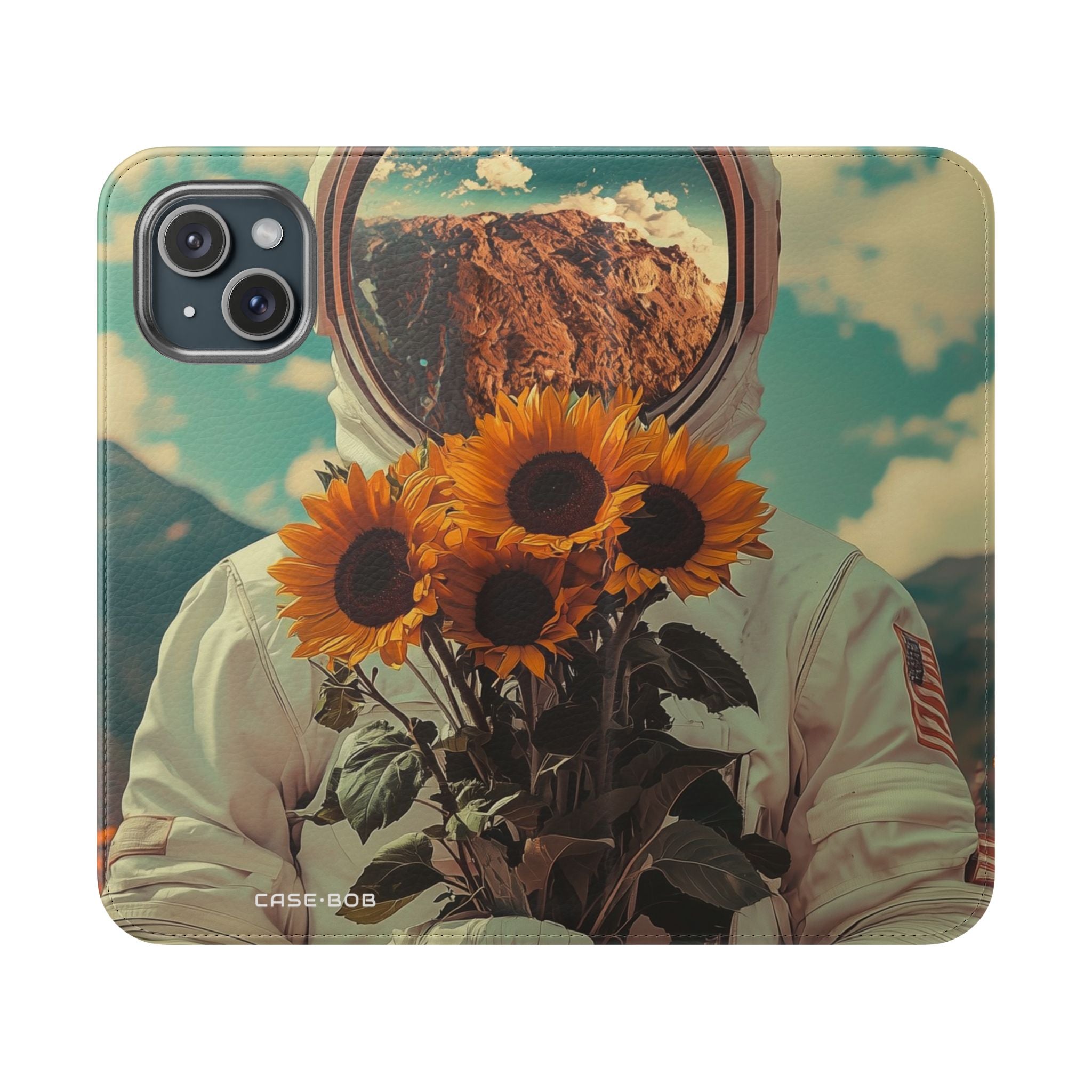 Sunflower Astronaut - iPhone 15 Case - Wallet