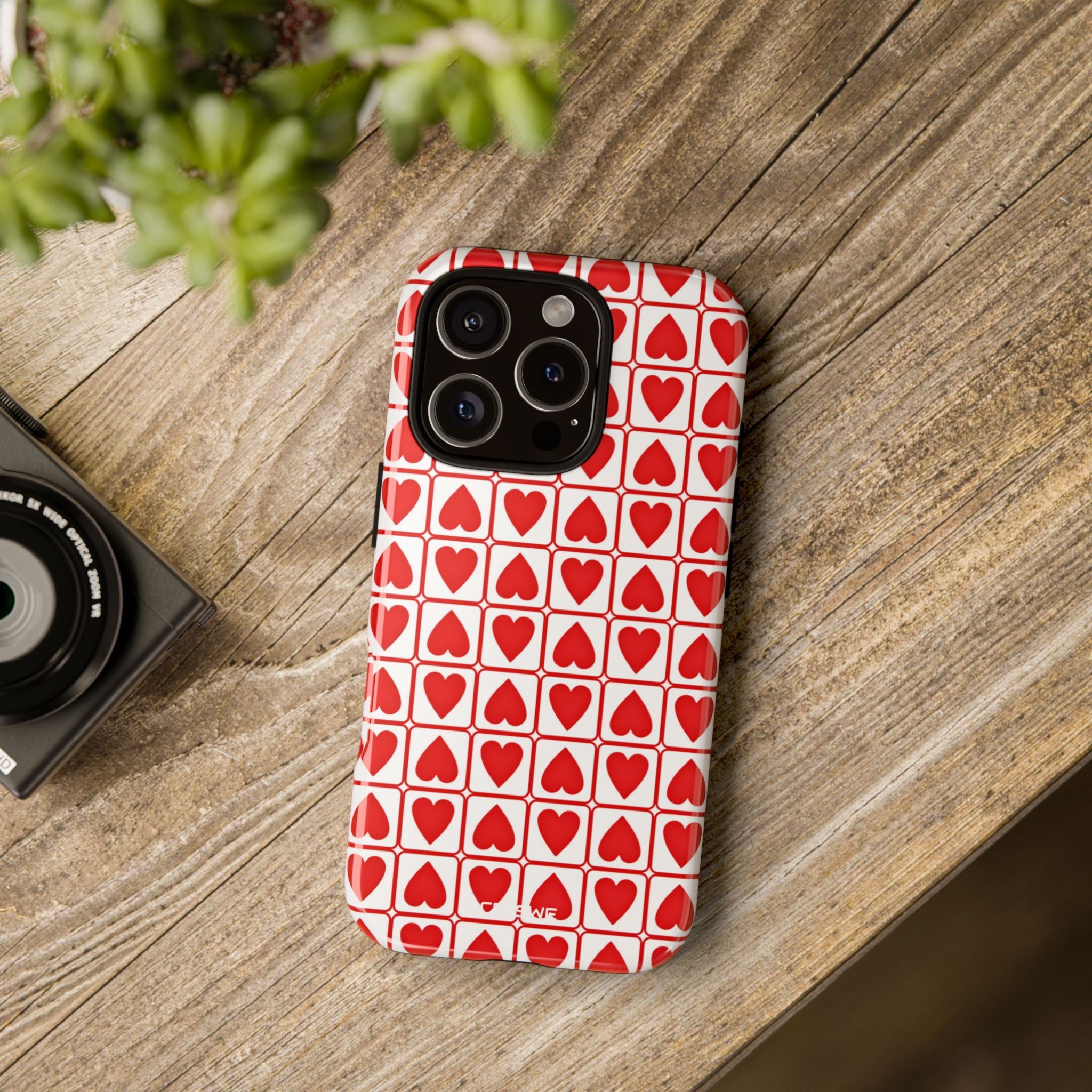 Hearts In Squares - iPhone Case