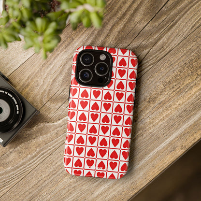 Hearts In Squares - iPhone Case