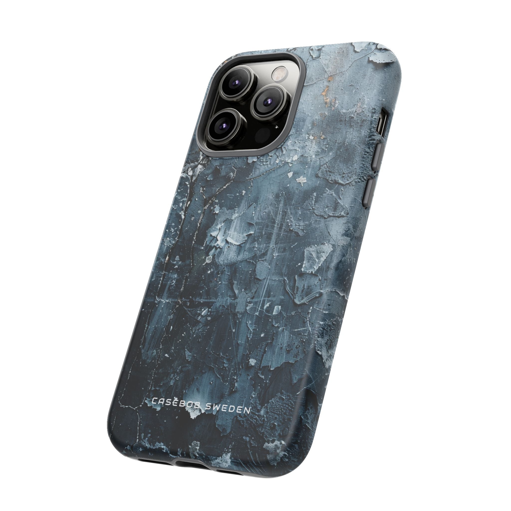 Weathered Blue Tapestry with Cracked Layers iPhone 14 - Tough Phone Case