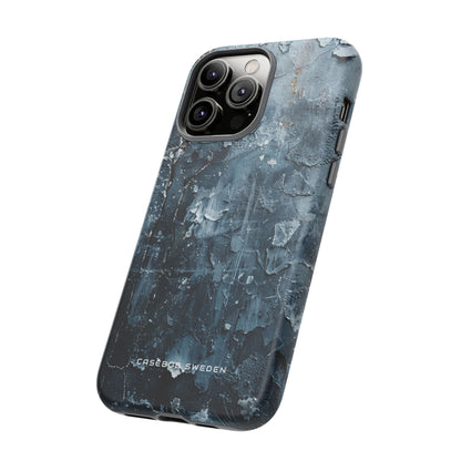 Weathered Blue Tapestry with Cracked Layers iPhone 14 - Tough Phone Case