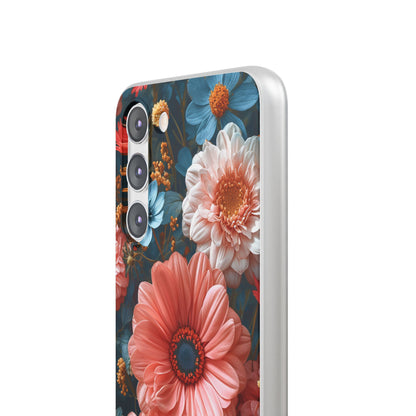 Coral Teal Blooms - Flexi Samsung S23 Phone Case