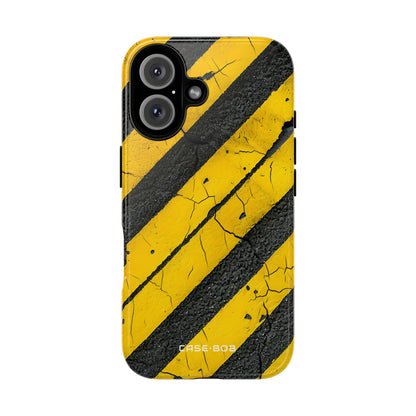Yellow Stripe Distress iPhone 16 Pro Case - Tough