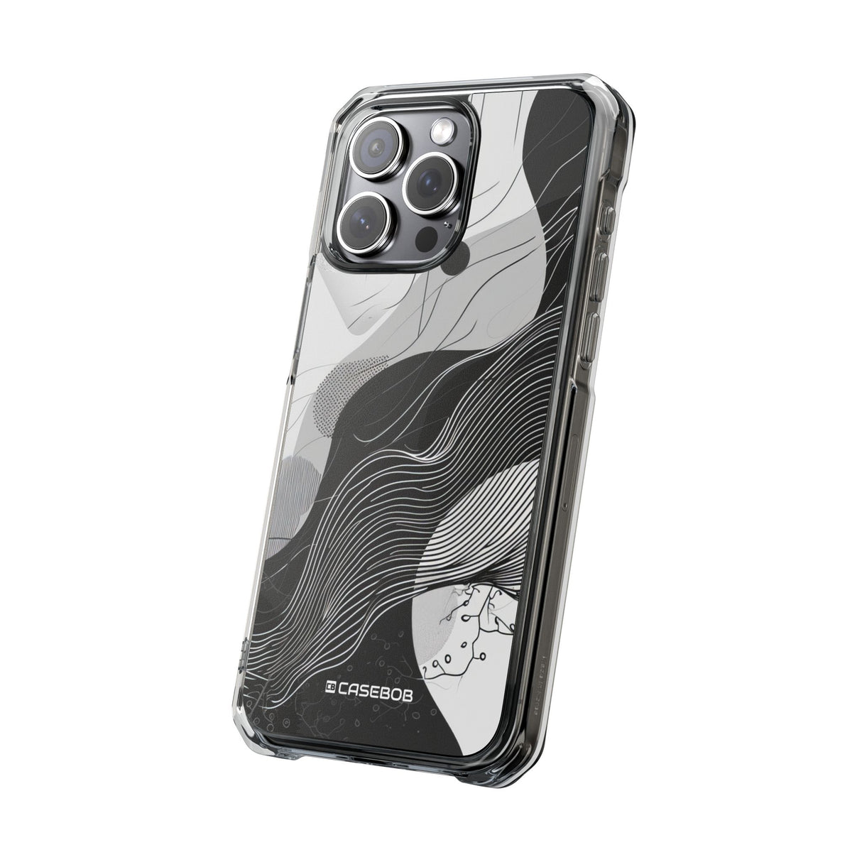 Monochrome Elegance - Phone Case for iPhone (Clear Impact - Magnetic)