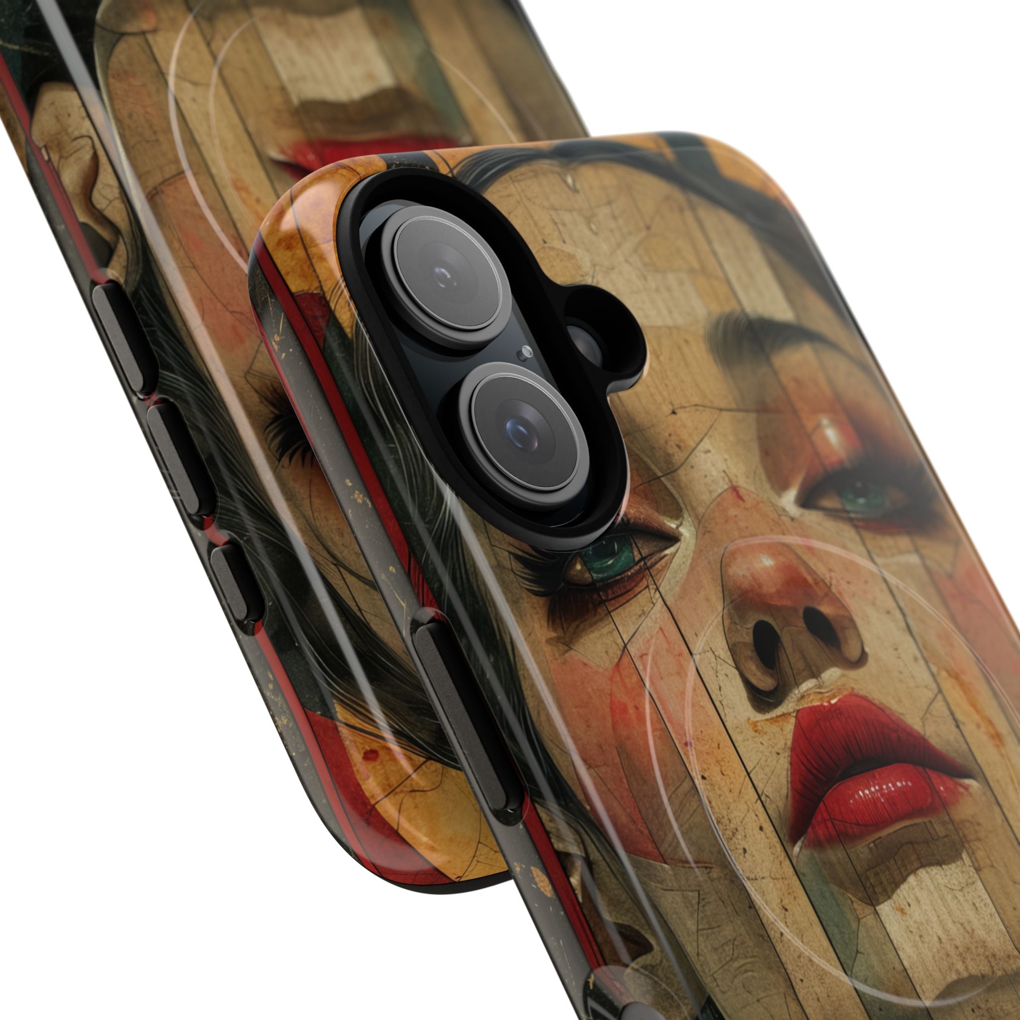 Bold Art Deco Portrait - Tough + MagSafe® iPhone 16 Phone Case