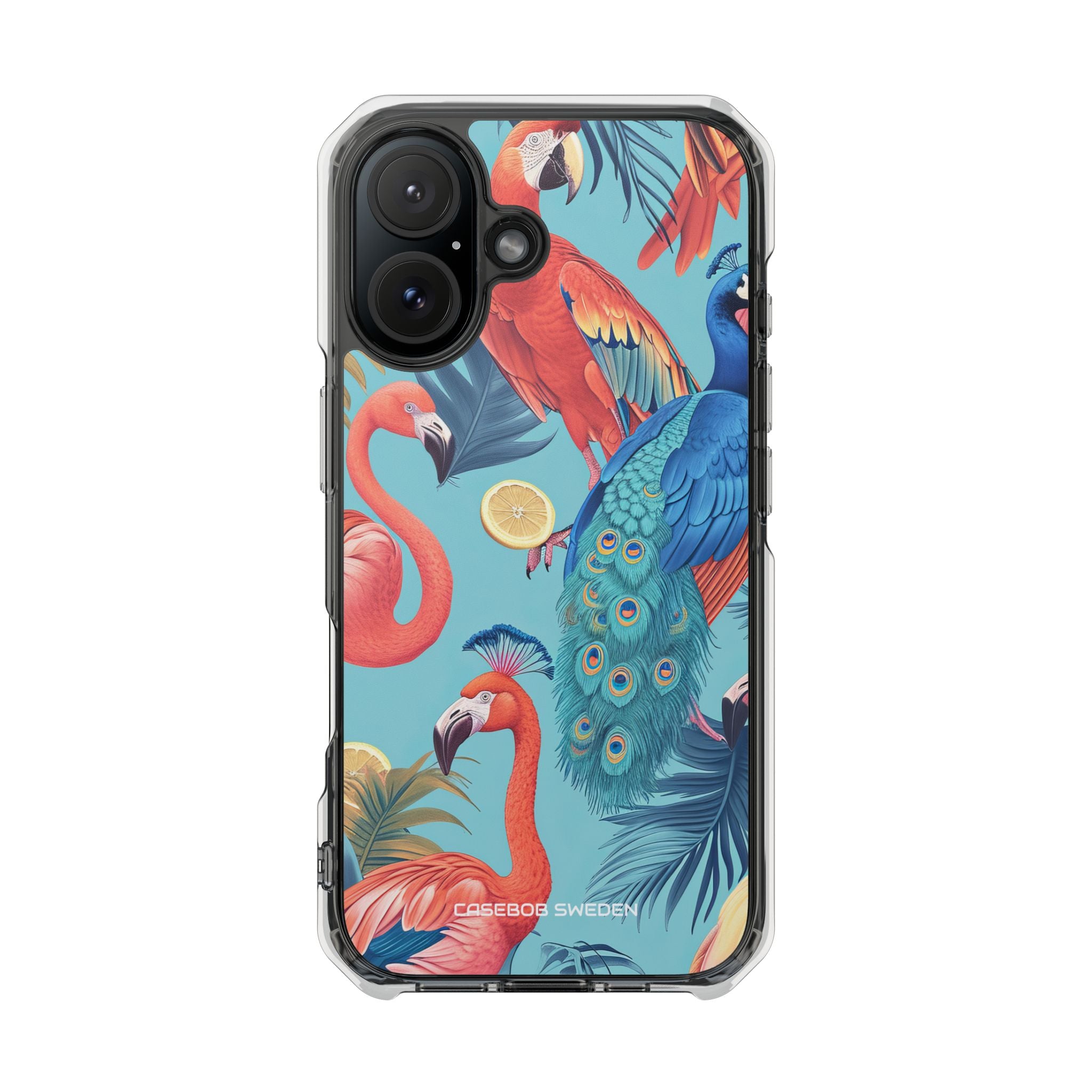 Tropical Flamingo Bliss - Clear Impact iPhone 16 Phone Case