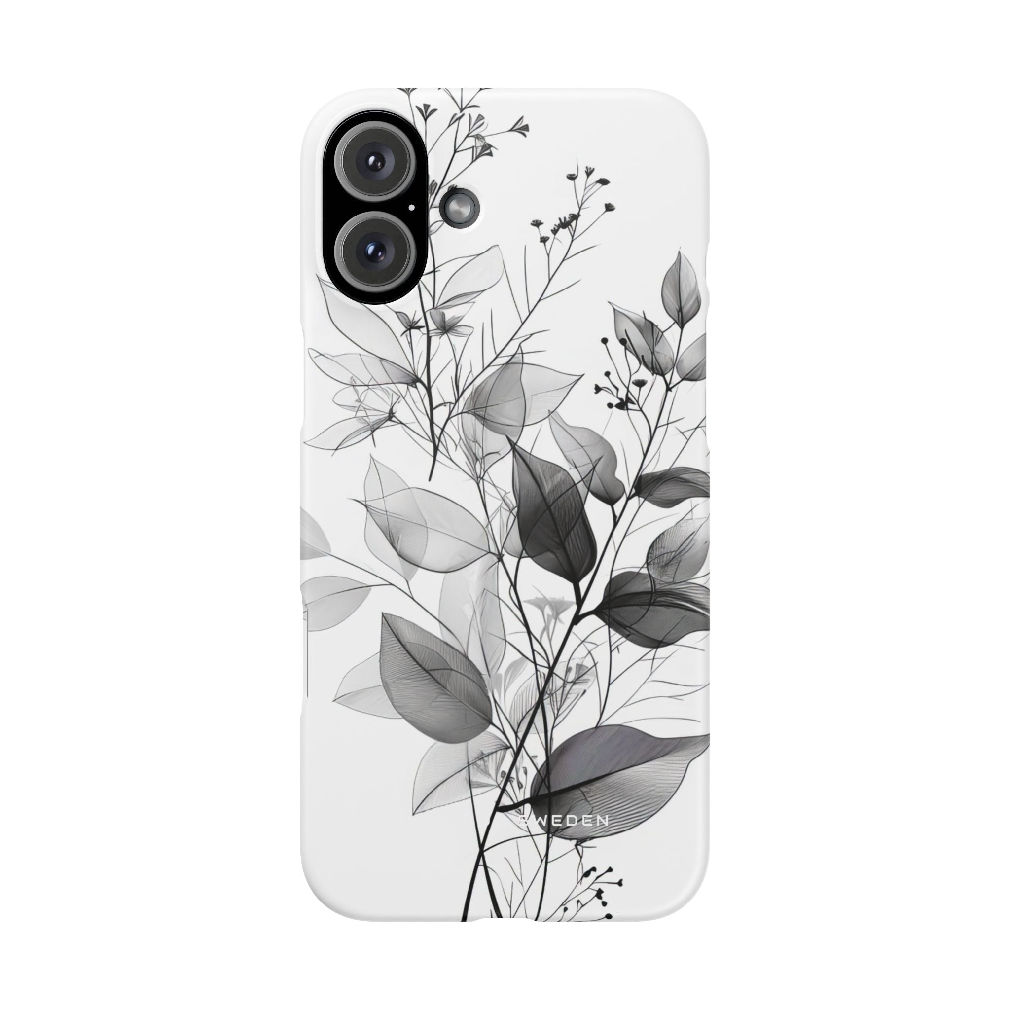 Monochrome Floral Elegance iPhone 16 - Slim Phone Case