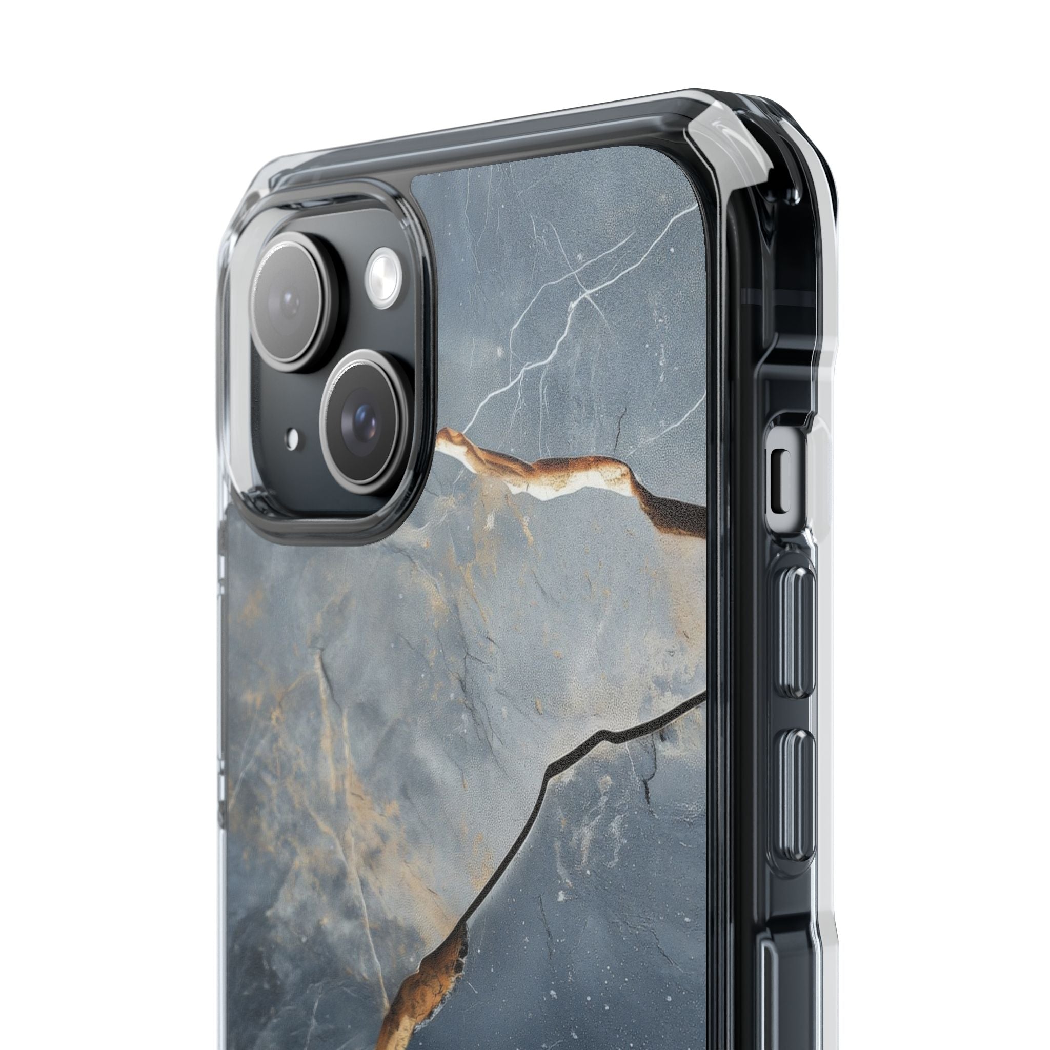 Jagged Vein Navy iPhone 15 Plus Case - Impact