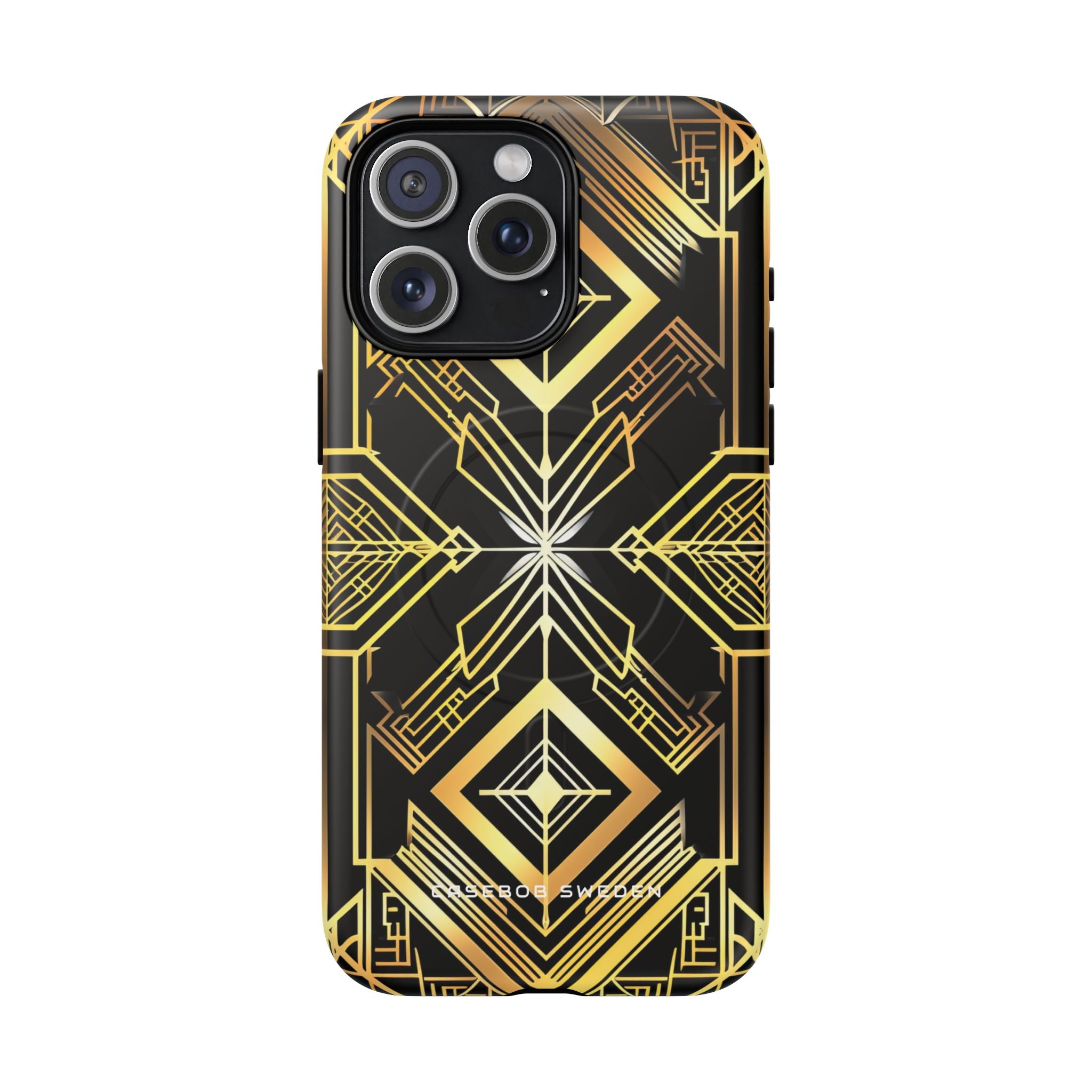 Golden Geometric Opulence iPhone 15 | Tough+ Phone Case