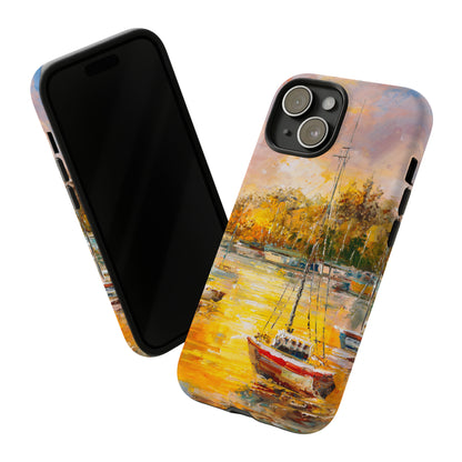 Oil Painting - Harbor View - Protective Phone Case