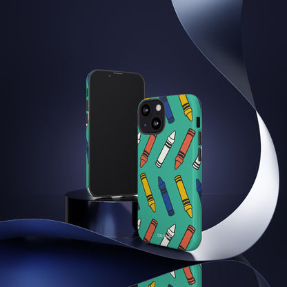 Crayons Dance Playfully - iPhone Case