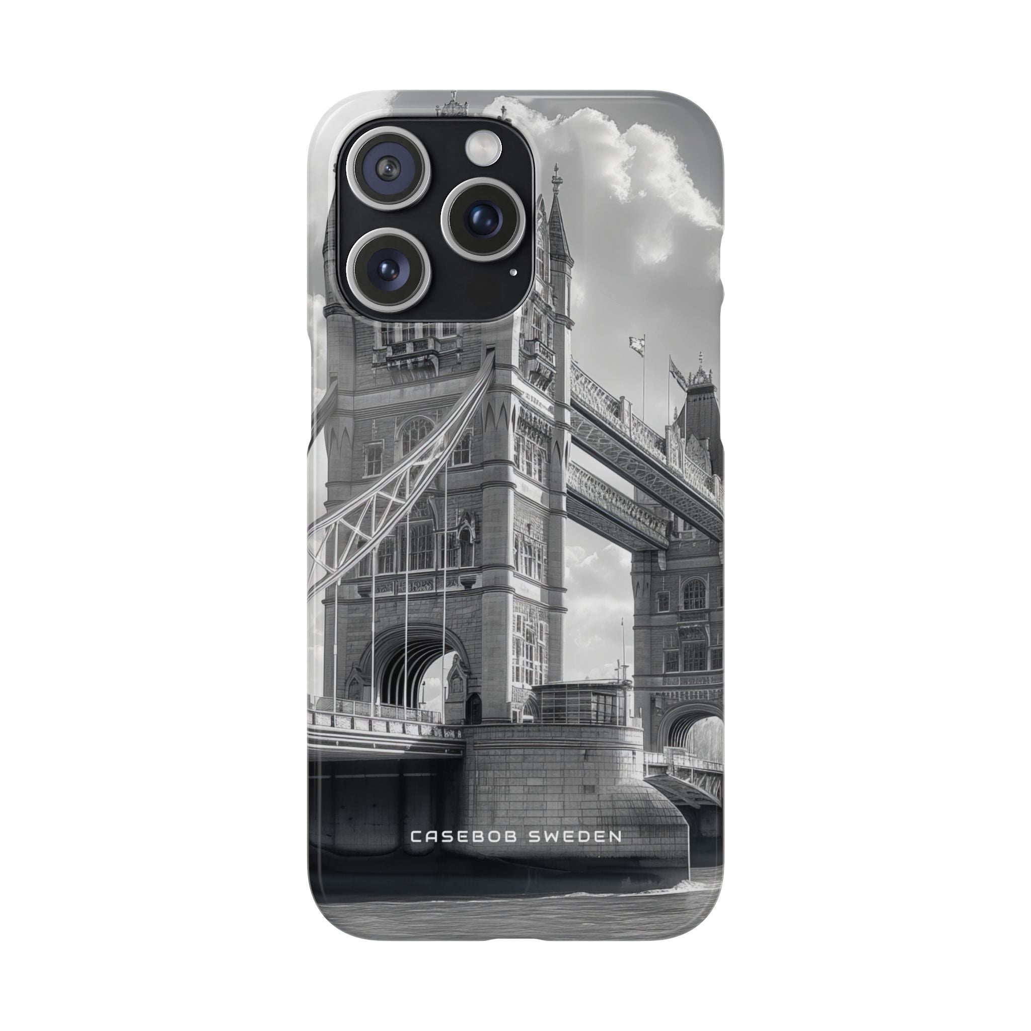 Tower Bridge Monochrome Architecture Study iPhone 15 - Slim Phone Case