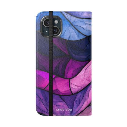 Purple Wavewood - iPhone 15 Plus Case - Wallet