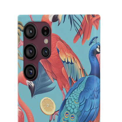 Tropical Flamingo Bliss - Slim Samsung S22 Phone Case