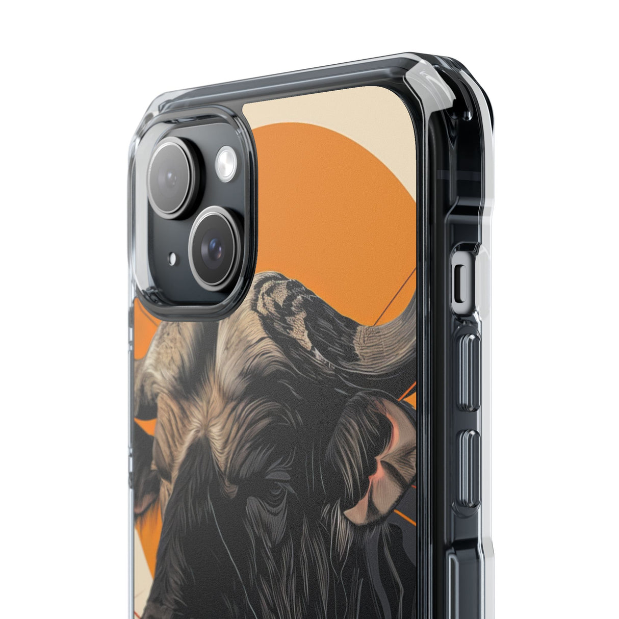 Majestic Buffalo Sun - Phone Case for iPhone (Clear Impact - Magnetic)