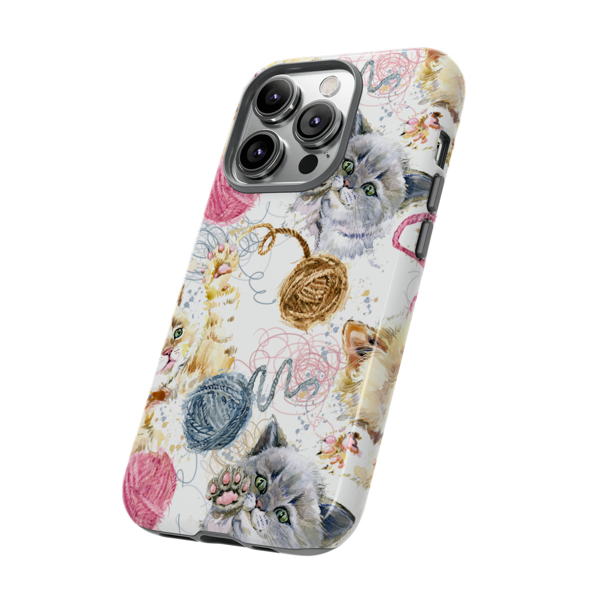 Cute Kitten Pattern - Protective Phone Case