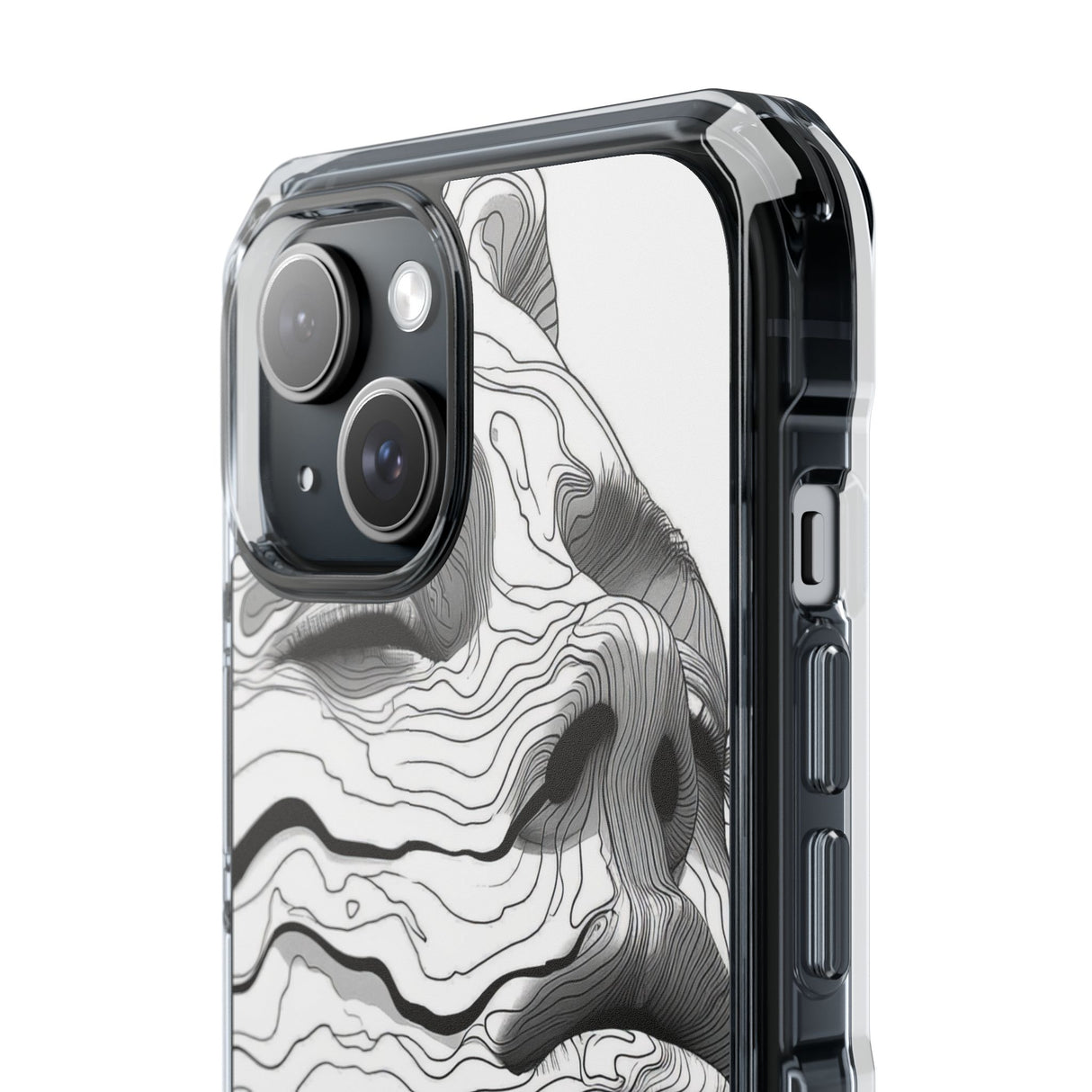 Topographic Serenity – Handyhülle für iPhone (Clear Impact – Magnetisch)