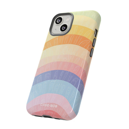 Pastel Rainbow Bands iPhone 14 Case - Tough