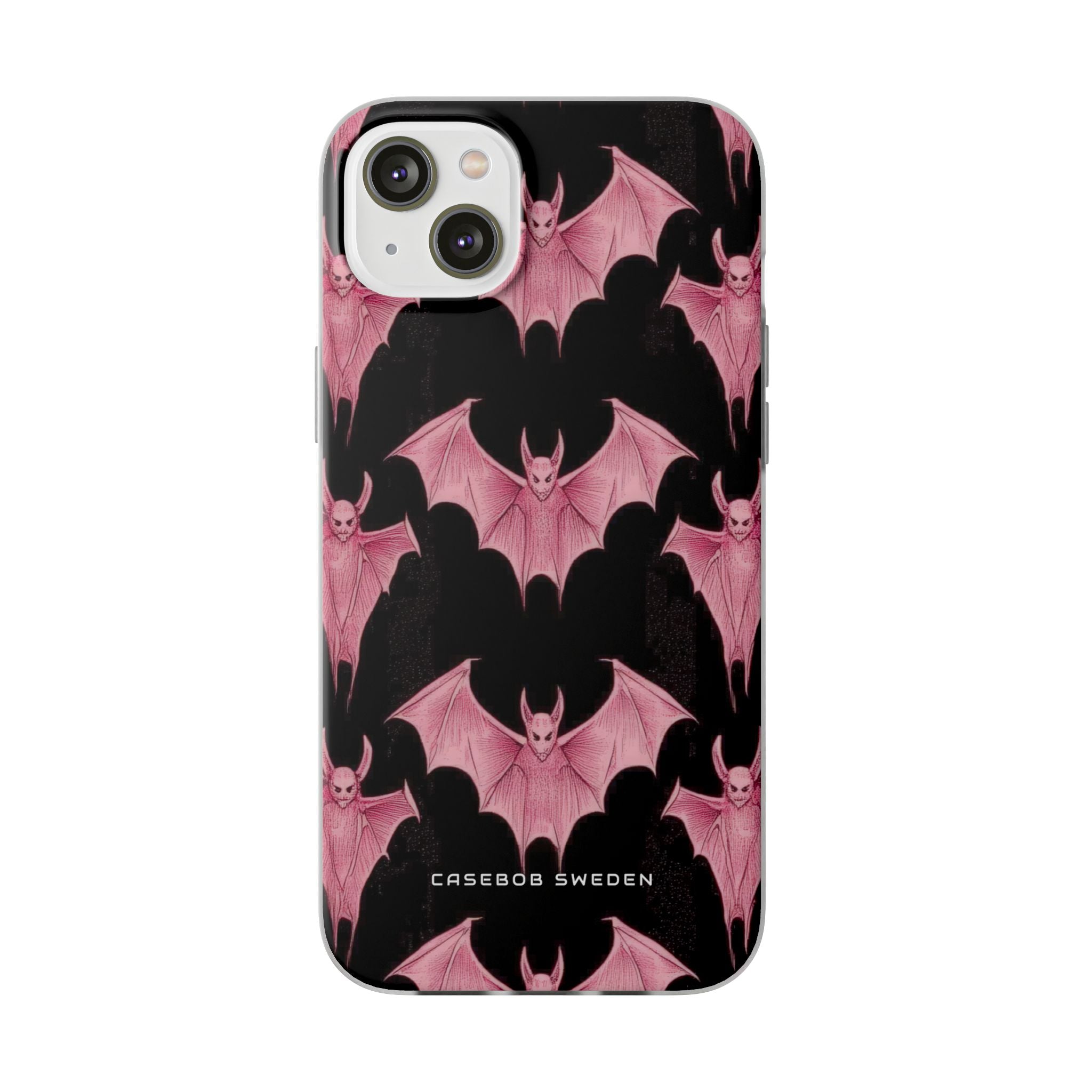 Gothic Pink Bats Aflame iPhone 14 - Flexi Phone Case