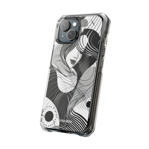 Fluid Noir Rhythm - Phone Case for iPhone (Clear Impact - Magnetic)