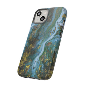 Ocean Blue Ink Art iPhone Case (Protective) Phone Case