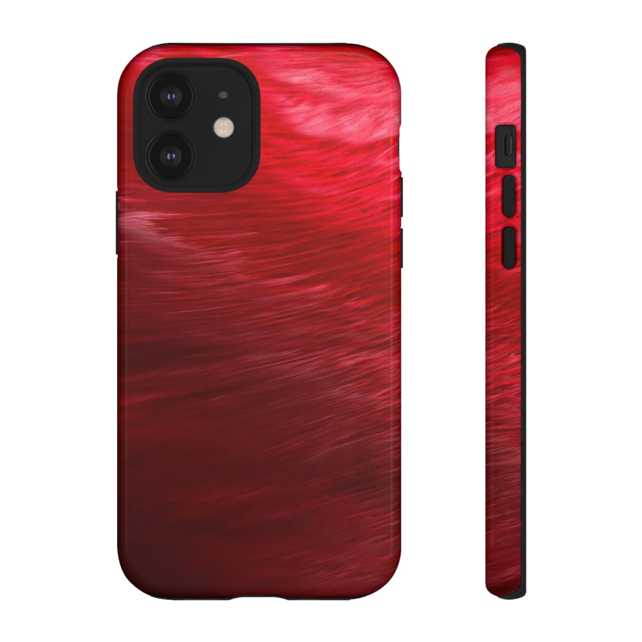 Red Feather Ink Art iPhone Case (Protective) iPhone 12 Glossy Phone Case