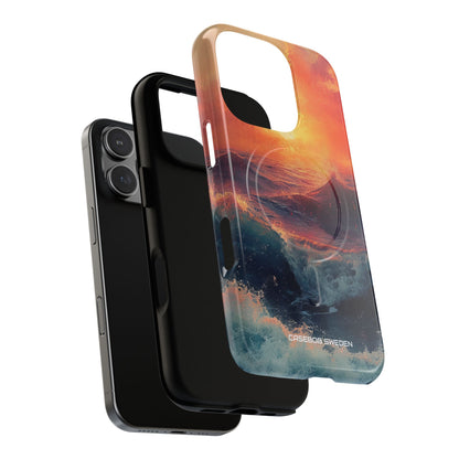 Ocean Sunset Waves - Tough + MagSafe® iPhone 16 Phone Case