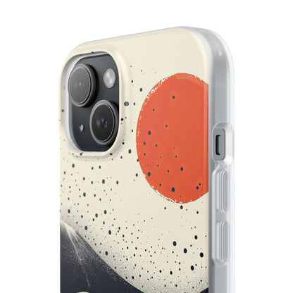 Red Sun Over Flowing Horizons iPhone 15 - Flexi Phone Case