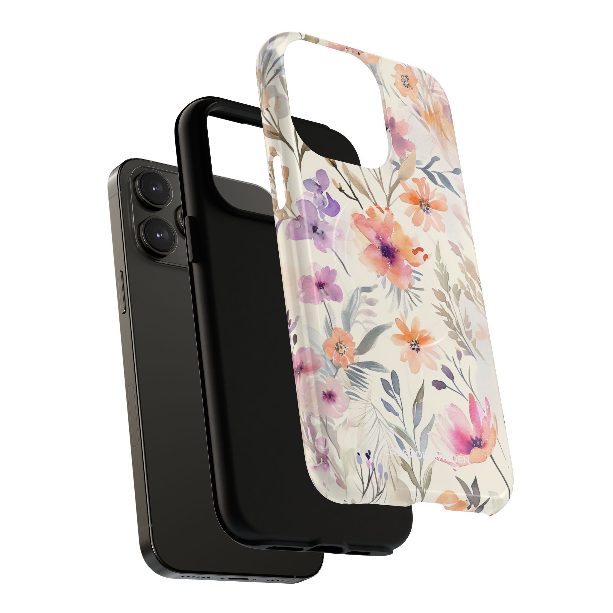 Soft Pink Floral Watercolor Design - Tough + MagSafe® iPhone 14 Phone Case