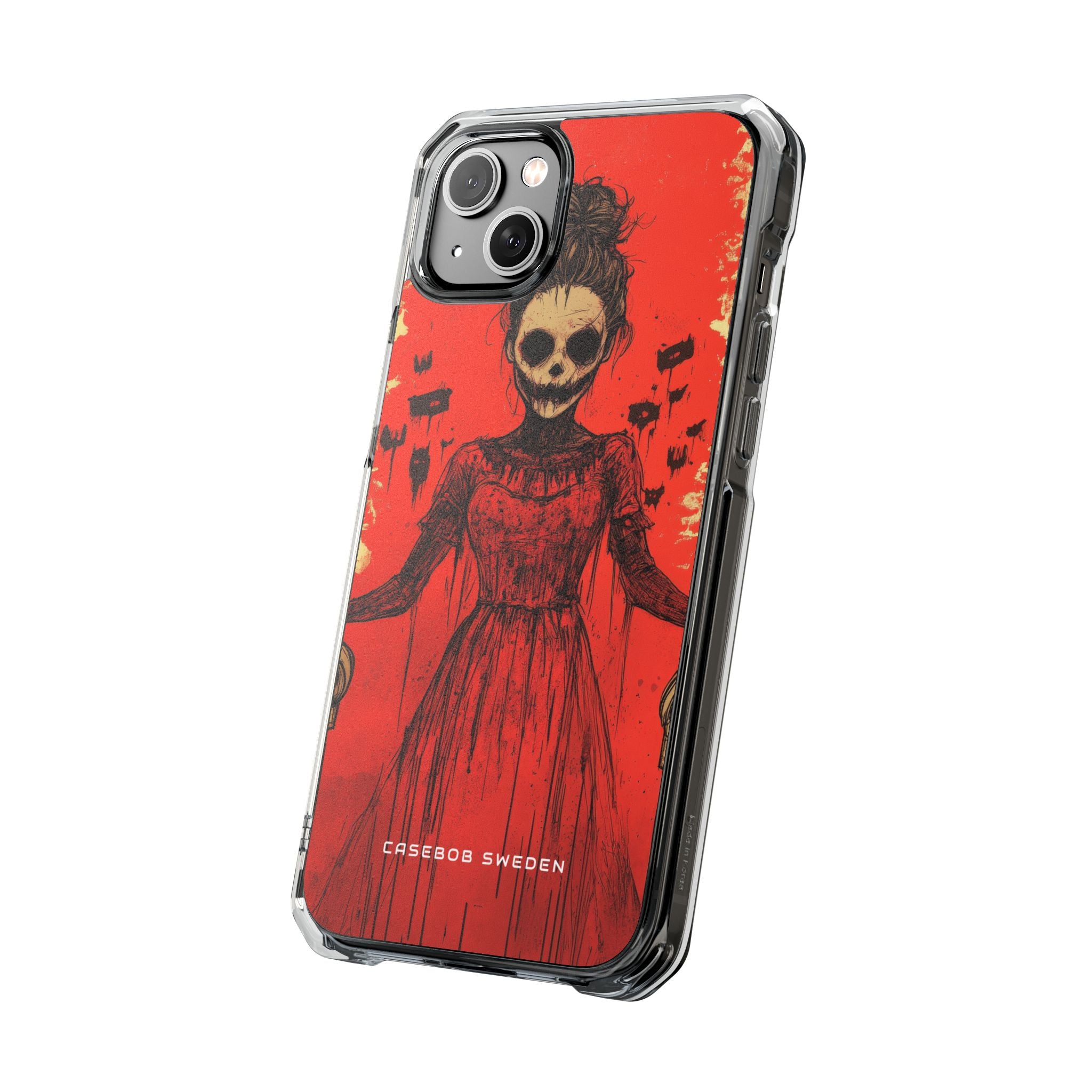 Haunting Scarlet Descent iPhone 14 - Clear Impact Phone Case