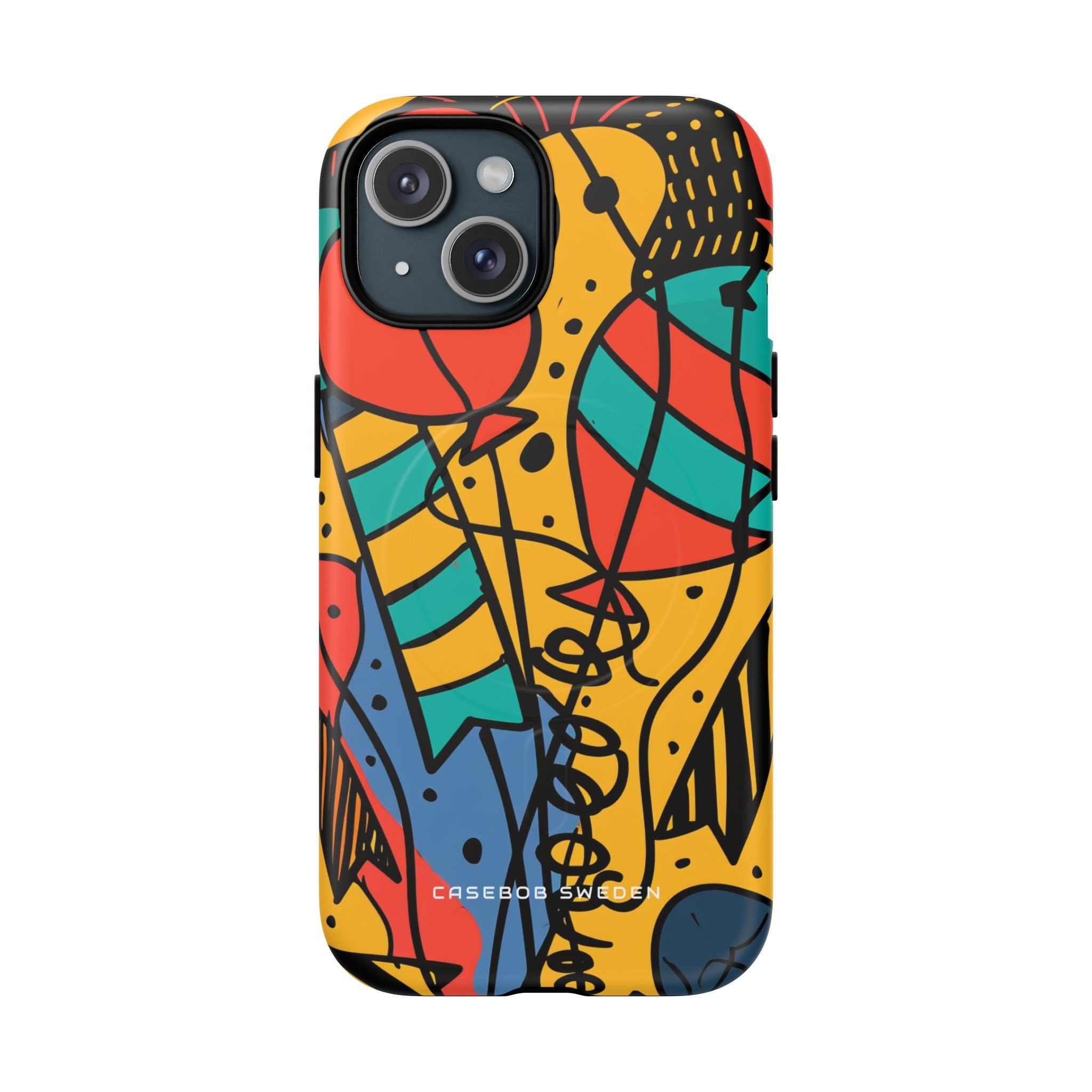 Playful Lines in Motion iPhone 15 | Tough+ Phone Case