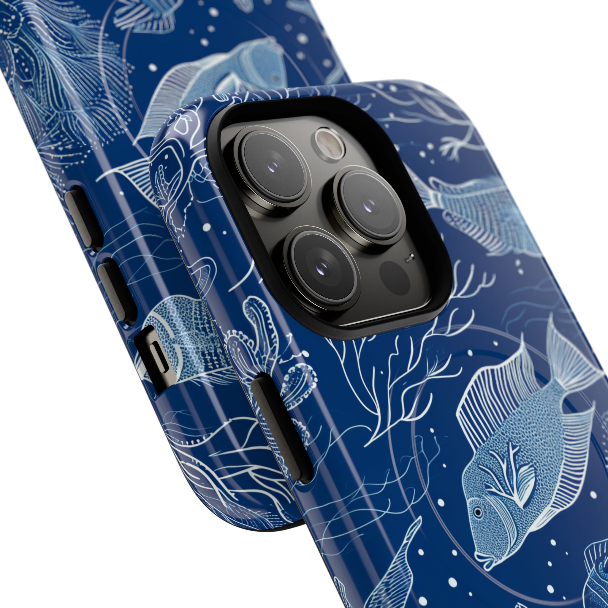 Navy Scale Reef iPhone 14 Pro Case - Tough+