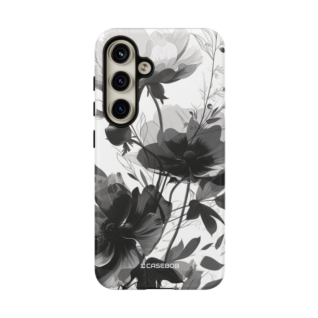 Elegant Monochrome Botanical Elegance - For Samsung S24