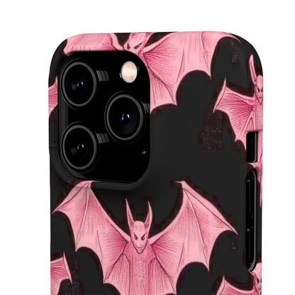 Gothic Pink Bats Aflame iPhone 14 - Slim Phone Case