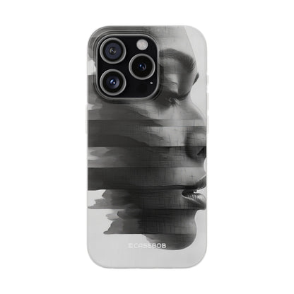 Abstract Glitch Portrait | Flexible Phone Case for iPhone