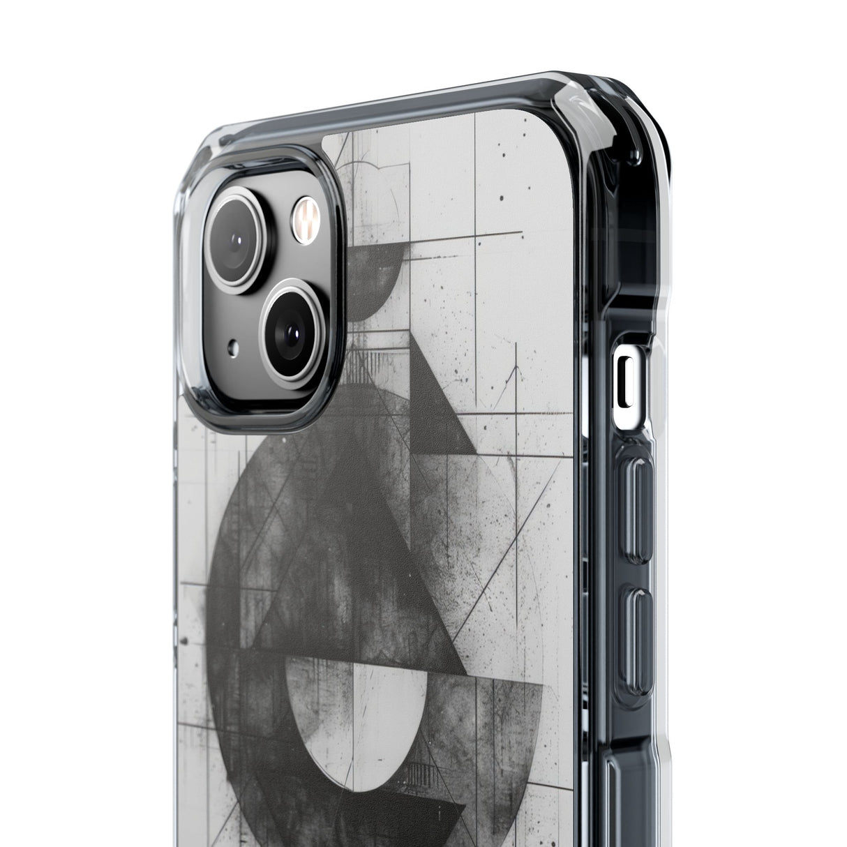 Monochrome Geometry - Phone Case for iPhone (Clear Impact - Magnetic)