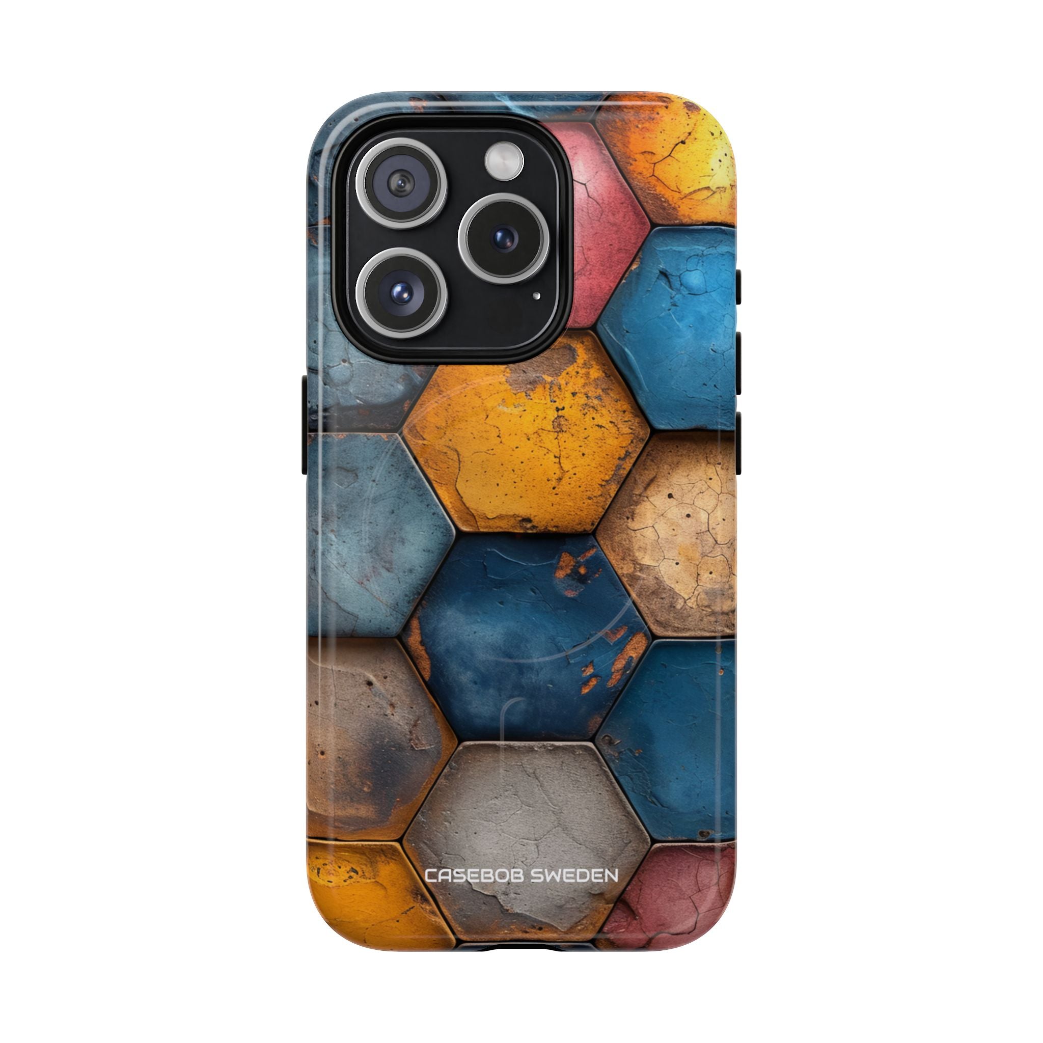 Rustic Geometric Tiles - Tough + MagSafe® iPhone 15 Phone Case