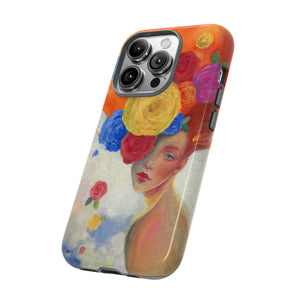 Oil Painting - Woman and Flowers - Protective Phone Case