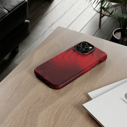 Red Center Waves - Protective Phone Case