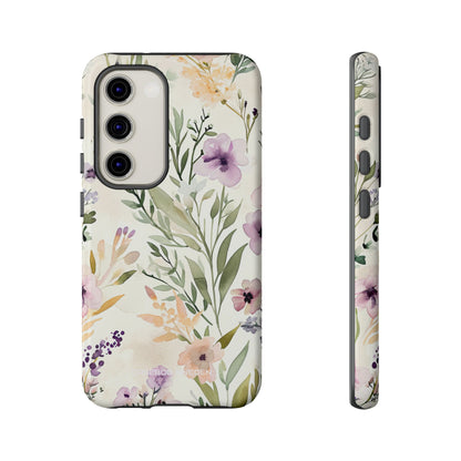 Soft Green Lavender Floral Pattern - Tough Samsung S23 Phone Case